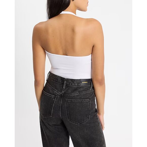 BP White Ribbed Scoop Neck Halter Top Size L/XL‎ NWT - Picture 3 of 3